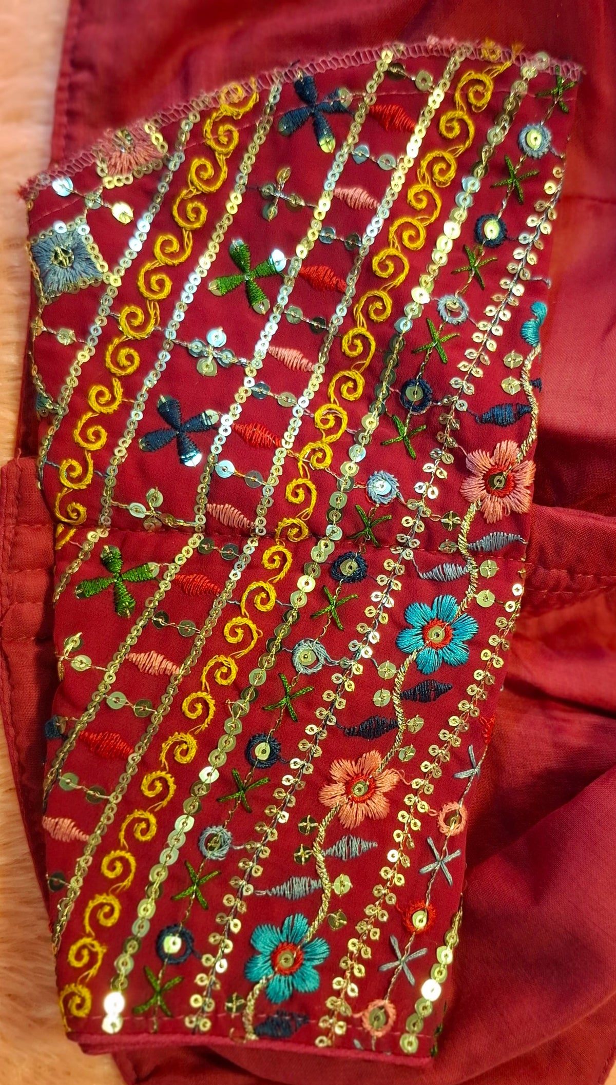 Kia Fashions Hot Pink Multi Color Embroidered Readymade Blouse | Grocsy