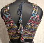 Kia Fashions Navy Blue Multi Color Embroidered Readymade Blouse | Grocsy