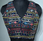 Kia Fashions Navy Blue Multi Color Embroidered Readymade Blouse | Grocsy