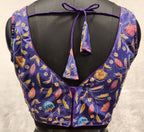 Kia Fashions Purple - Eggplant Sequins & Zari Embroidered Readymade Blouse | Grocsy