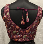 Kia Fashions Wine Sequins & Zari Embroidered Readymade Blouse | Grocsy