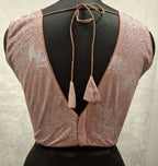 Kia Fashions Dusty Pink Dual Tone Glitter Fabric Readymade Blouse | Grocsy