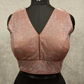 Kia Fashions Dusty Pink Dual Tone Glitter Fabric Readymade Blouse | Grocsy