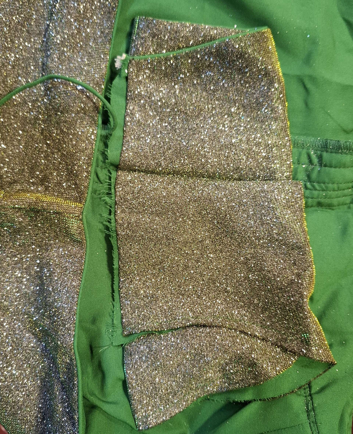 Kia Fashions Green Golden Dual Tone Glitter Fabric Readymade Blouse | Grocsy
