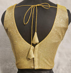 Kia Fashions Gold Lustre Dual Tone Glitter Fabric Readymade Blouse | Grocsy