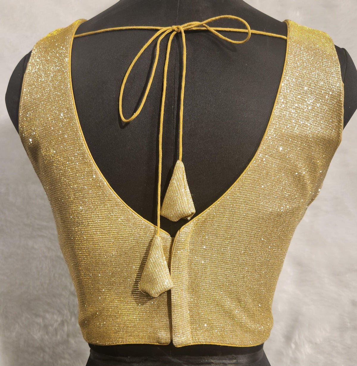 Kia Fashions Gold Lustre Dual Tone Glitter Fabric Readymade Blouse | Grocsy