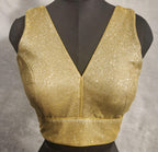 Kia Fashions Gold Lustre Dual Tone Glitter Fabric Readymade Blouse | Grocsy