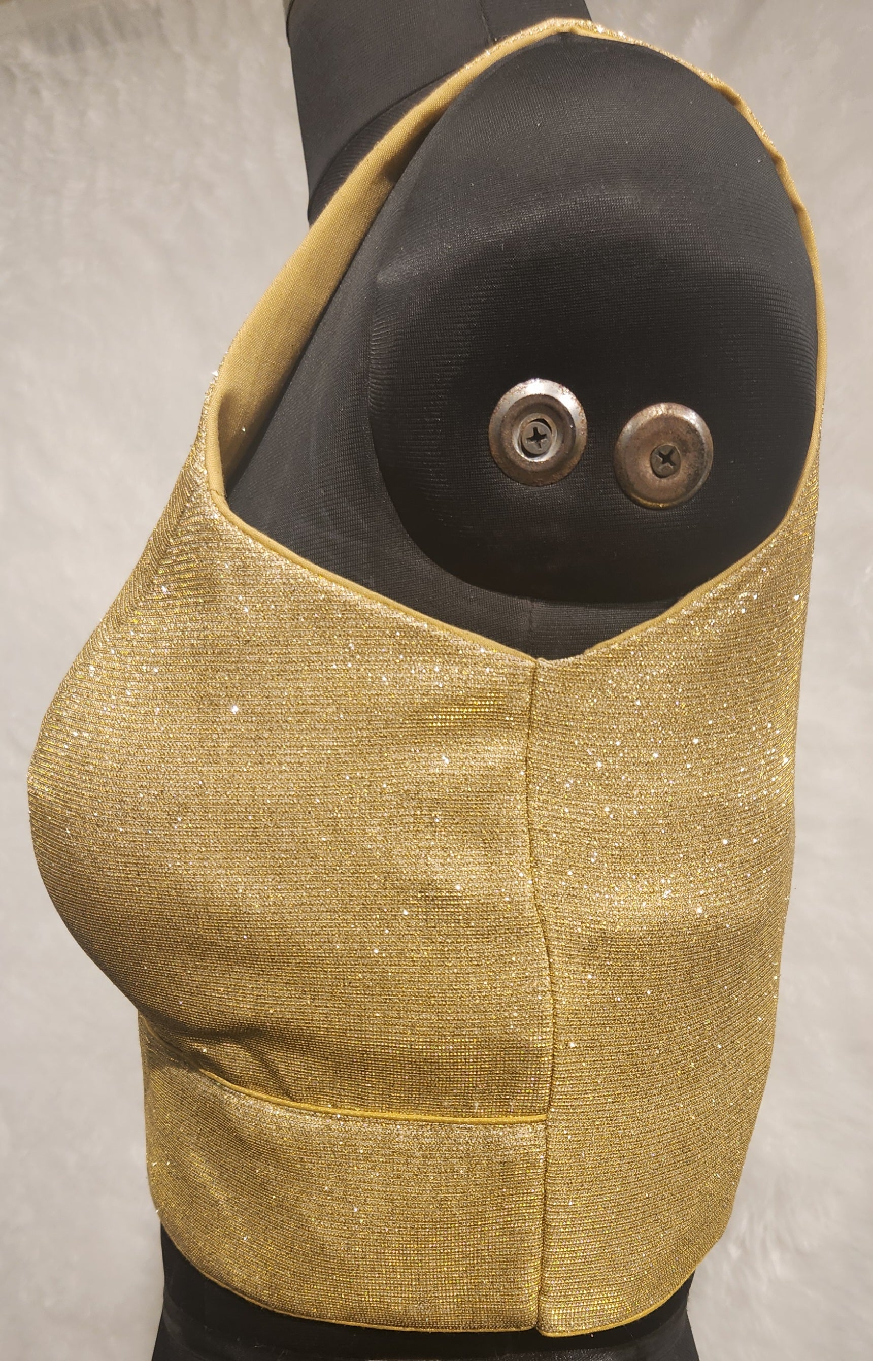 Kia Fashions Gold Lustre Dual Tone Glitter Fabric Readymade Blouse | Grocsy