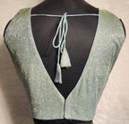 Kia Fashions Misty Ocean Shimmer Dual Tone Glitter Fabric Readymade Blouse | Grocsy