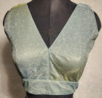 Kia Fashions Misty Ocean Shimmer Dual Tone Glitter Fabric Readymade Blouse | Grocsy