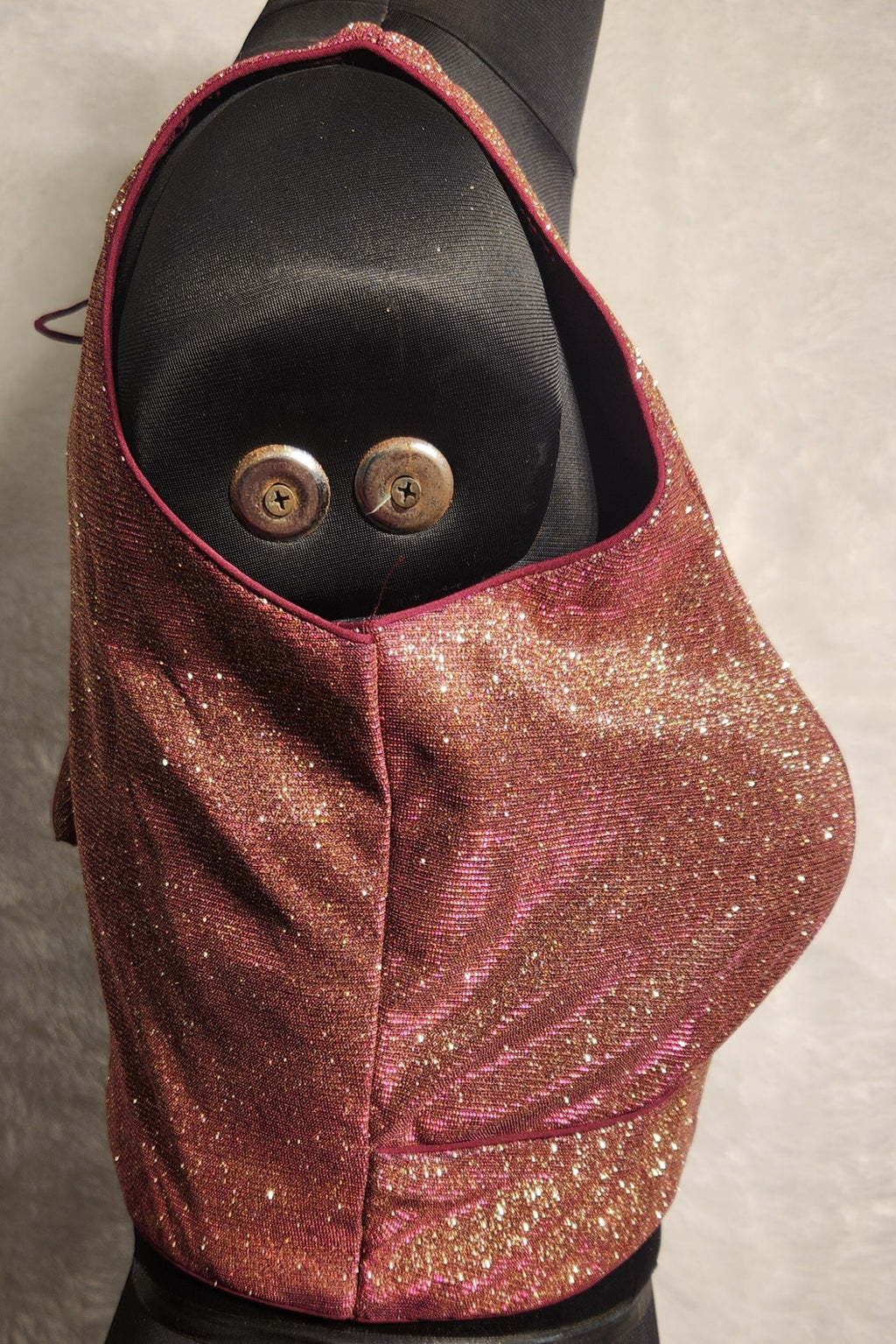 Kia Fashions Maroon Golden Dual Tone Glitter Fabric Readymade Blouse | Grocsy