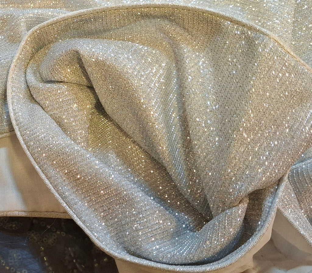 Kia Fashions Silver Shimmer Dual Tone Glitter Fabric Readymade Blouse | Grocsy