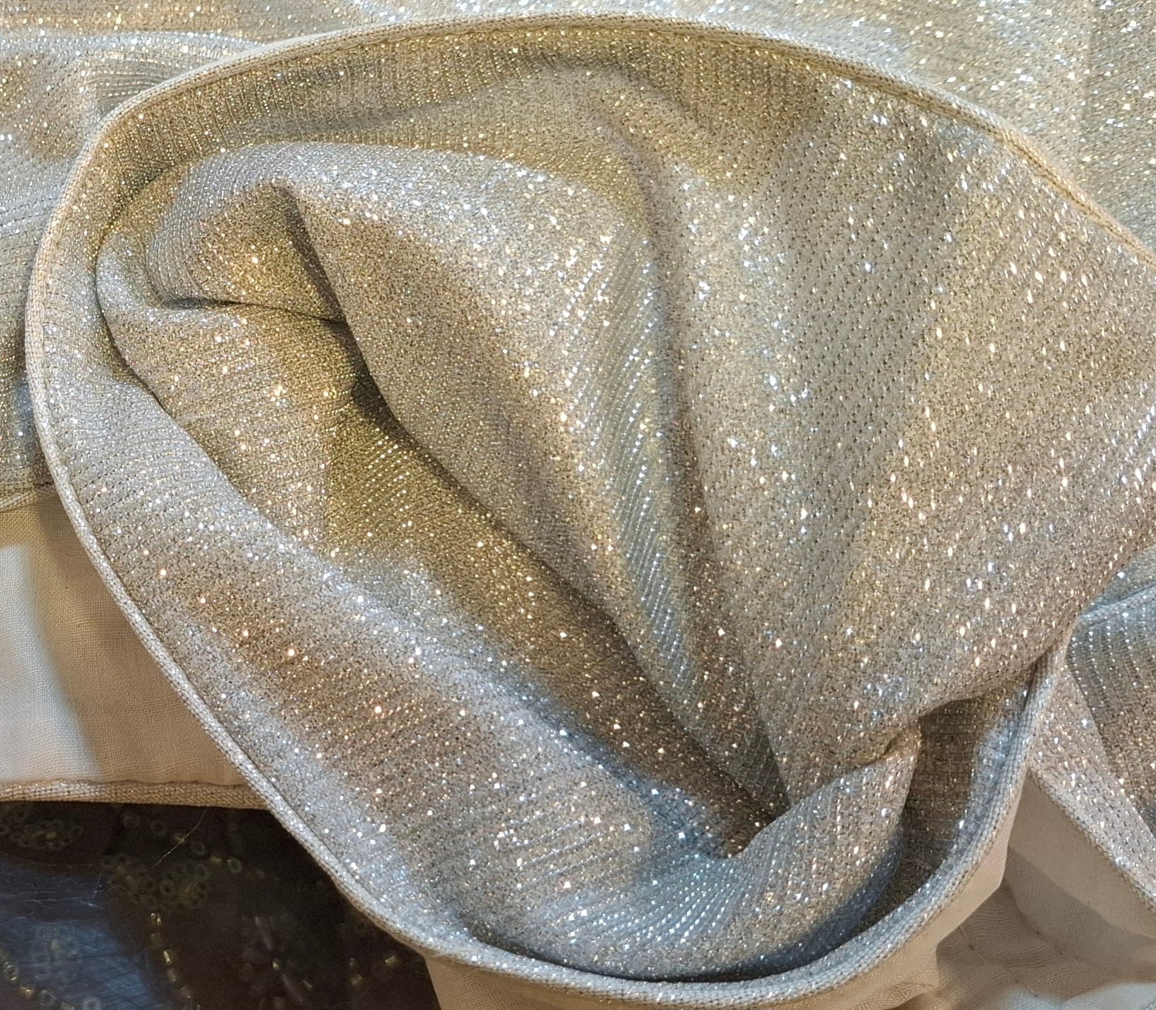 Kia Fashions Silver Shimmer Dual Tone Glitter Fabric Readymade Blouse | Grocsy