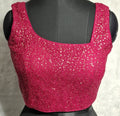 Kia Fashions Hot Pink All Over Golden Sequins Readymade Blouse | Grocsy