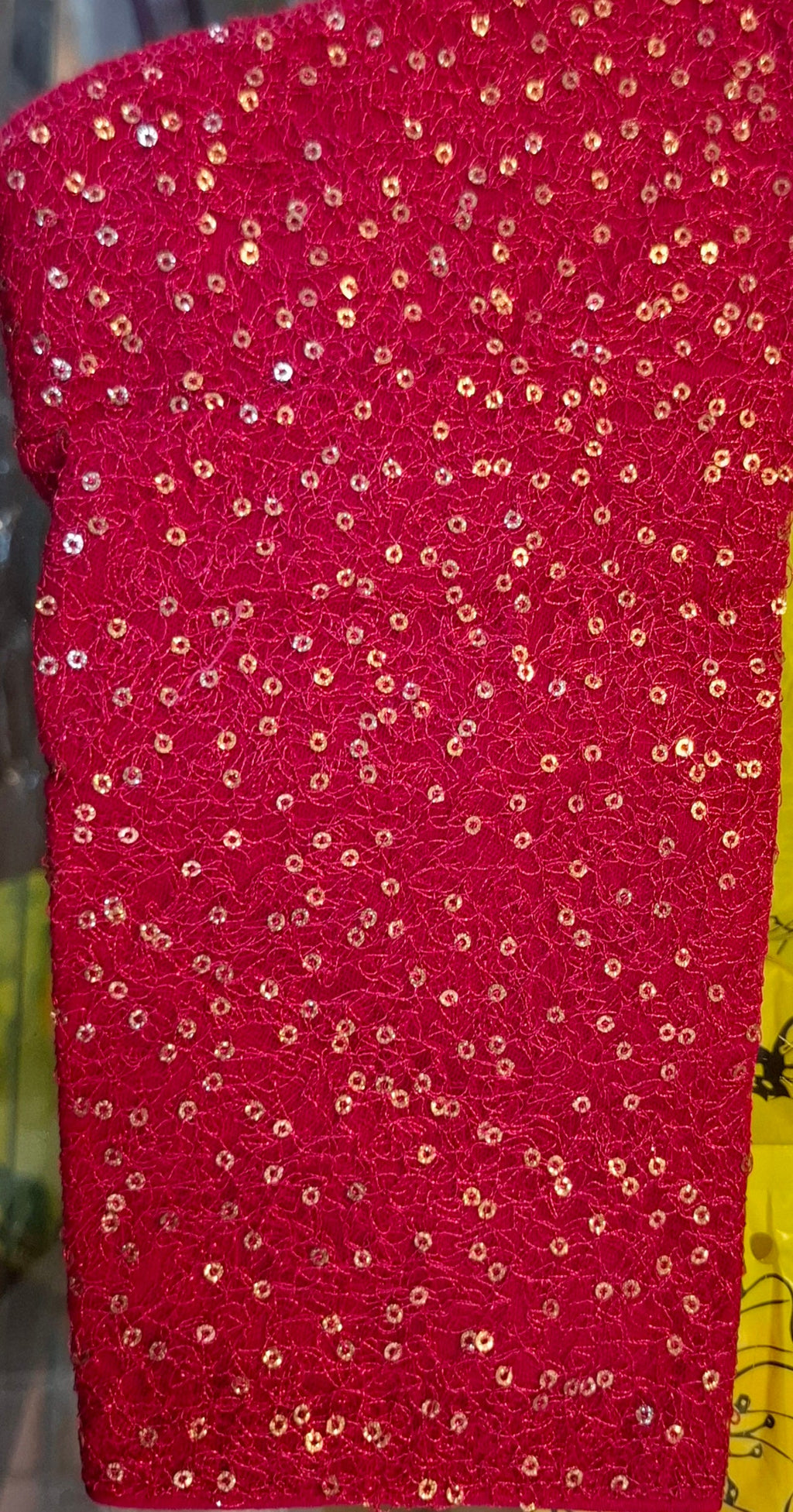 Kia Fashions Hot Pink All Over Golden Sequins Readymade Blouse | Grocsy