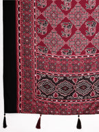 Dwija Fashion Women'S Party Wear Digital Printed With Mirror Work Chinon Silk Designer Saree With Unstitched Blouse-Deep Maroon | Grocsy