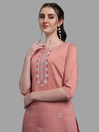 Embroidered Kurta With Pant & Dupatta Set, Multicolor - Hiral Fashion | Grocsy