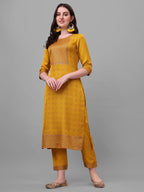Embroidered Printed Kurta With Pant And Dupatta Set, Multicolor - Hiral Fashion | Grocsy