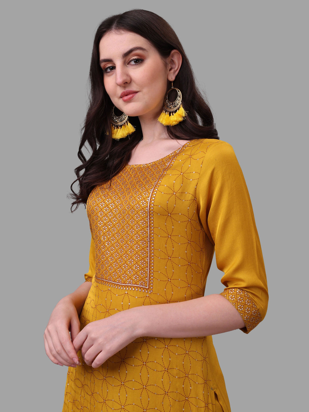 Embroidered Printed Kurta With Pant And Dupatta Set, Multicolor - Hiral Fashion | Grocsy
