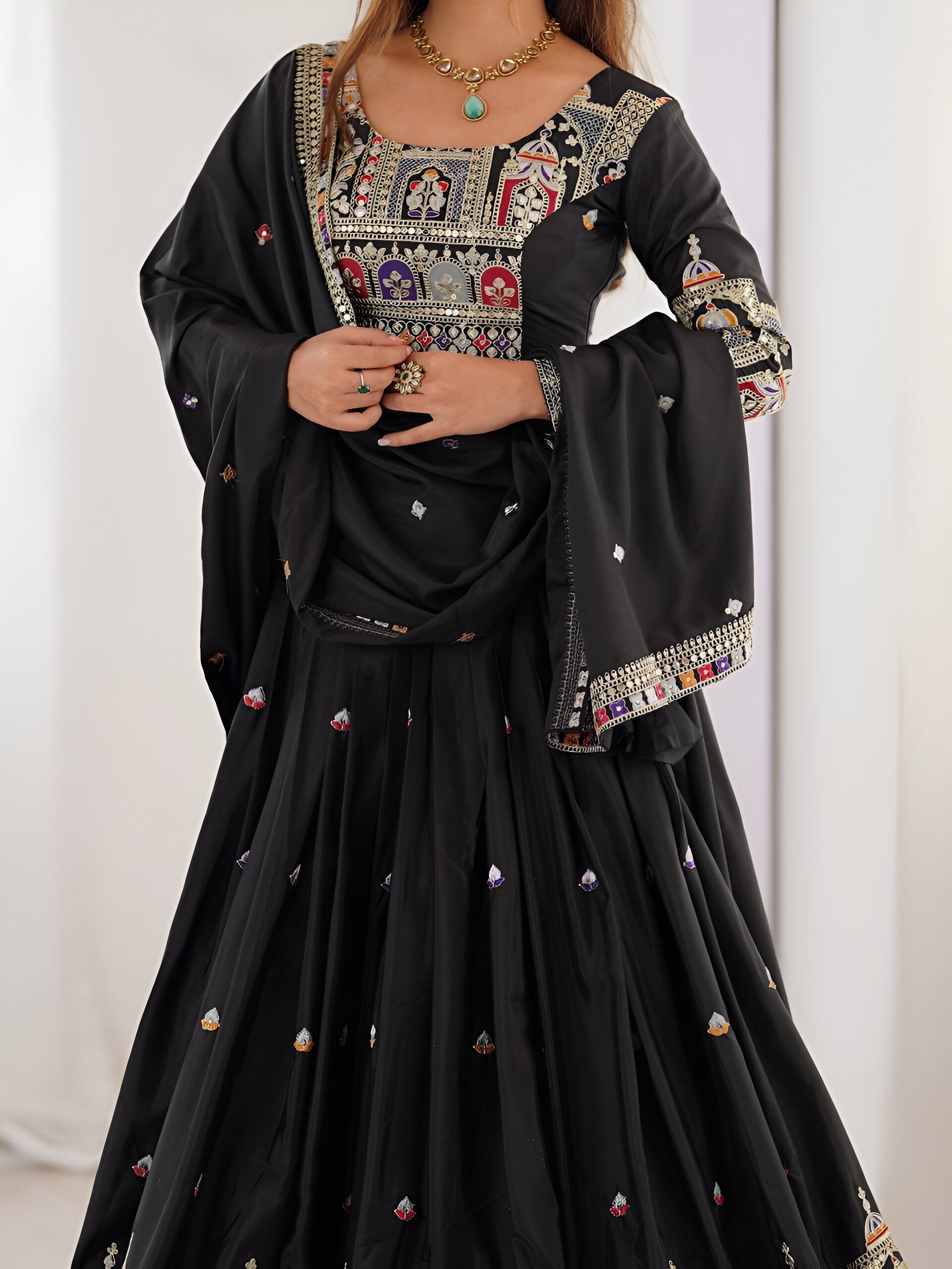 Lehenga Mart Designer Bollywood Style Wedding Wear Lehenga Choli - Black | Grocsy
