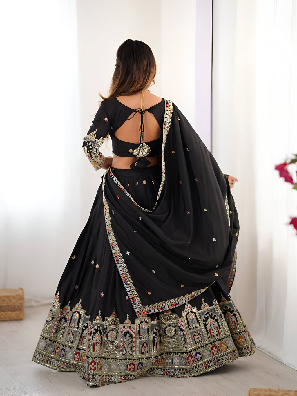 Lehenga Mart Designer Bollywood Style Wedding Wear Lehenga Choli - Black | Grocsy