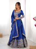 Lehenga Mart Designer Bollywood Style Wedding Wear Lehenga Choli - Blue | Grocsy