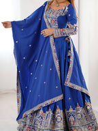 Lehenga Mart Designer Bollywood Style Wedding Wear Lehenga Choli - Blue | Grocsy