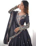 Lehenga Mart Designer Bollywood Style Wedding Wear Lehenga Choli - Grey | Grocsy