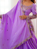 Lehenga Mart Designer Bollywood Style Wedding Wear Lehenga Choli - Lavender | Grocsy