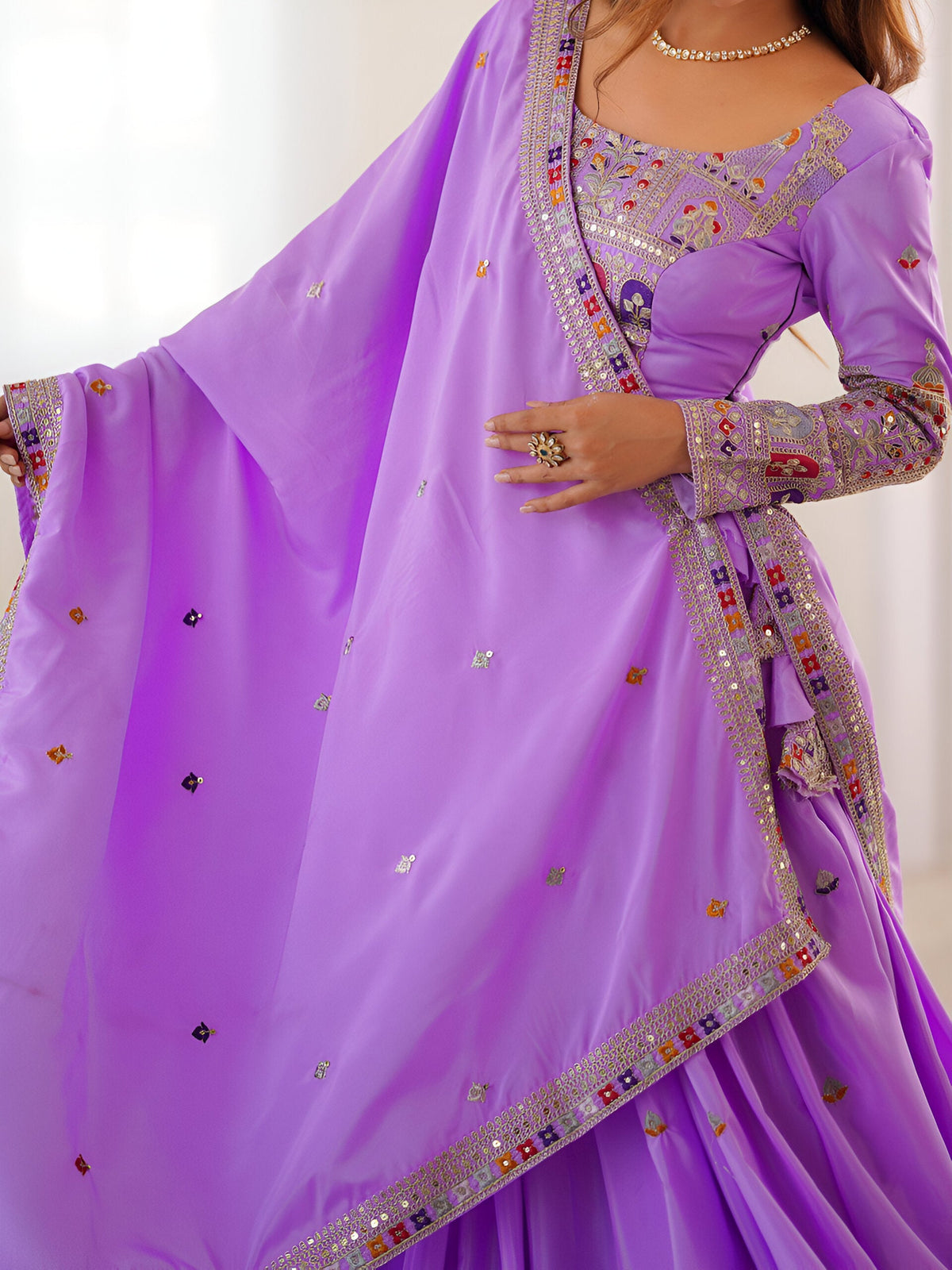 Lehenga Mart Designer Bollywood Style Wedding Wear Lehenga Choli - Lavender | Grocsy
