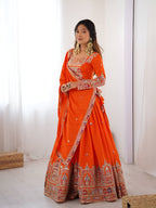 Lehenga Mart Designer Bollywood Style Wedding Wear Lehenga Choli - Orange | Grocsy