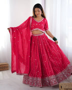Lehenga Mart Designer Bollywood Style Wedding Wear Lehenga Choli - Pink | Grocsy
