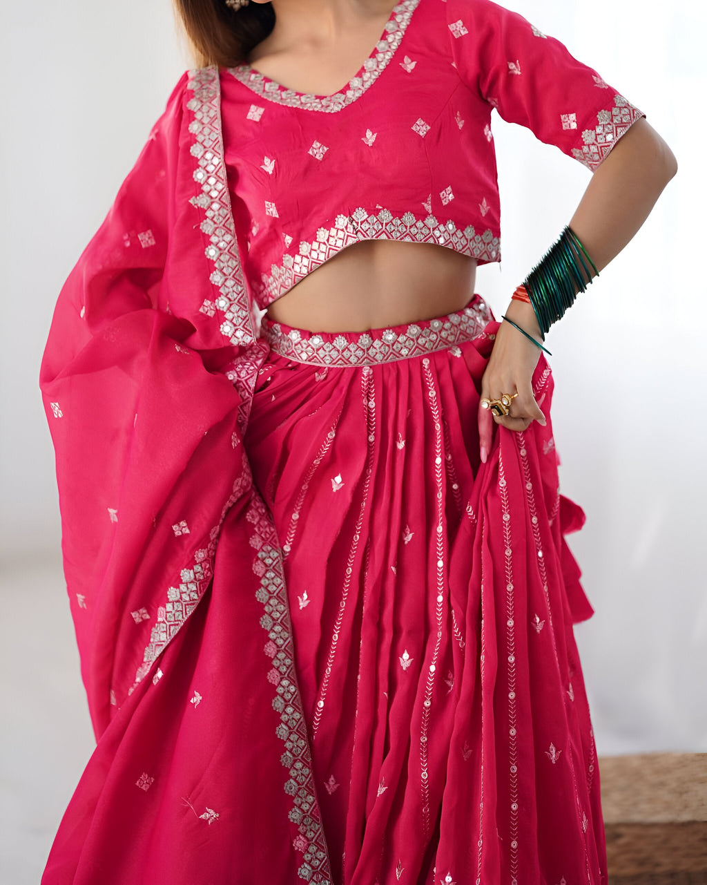Lehenga Mart Designer Bollywood Style Wedding Wear Lehenga Choli - Pink | Grocsy