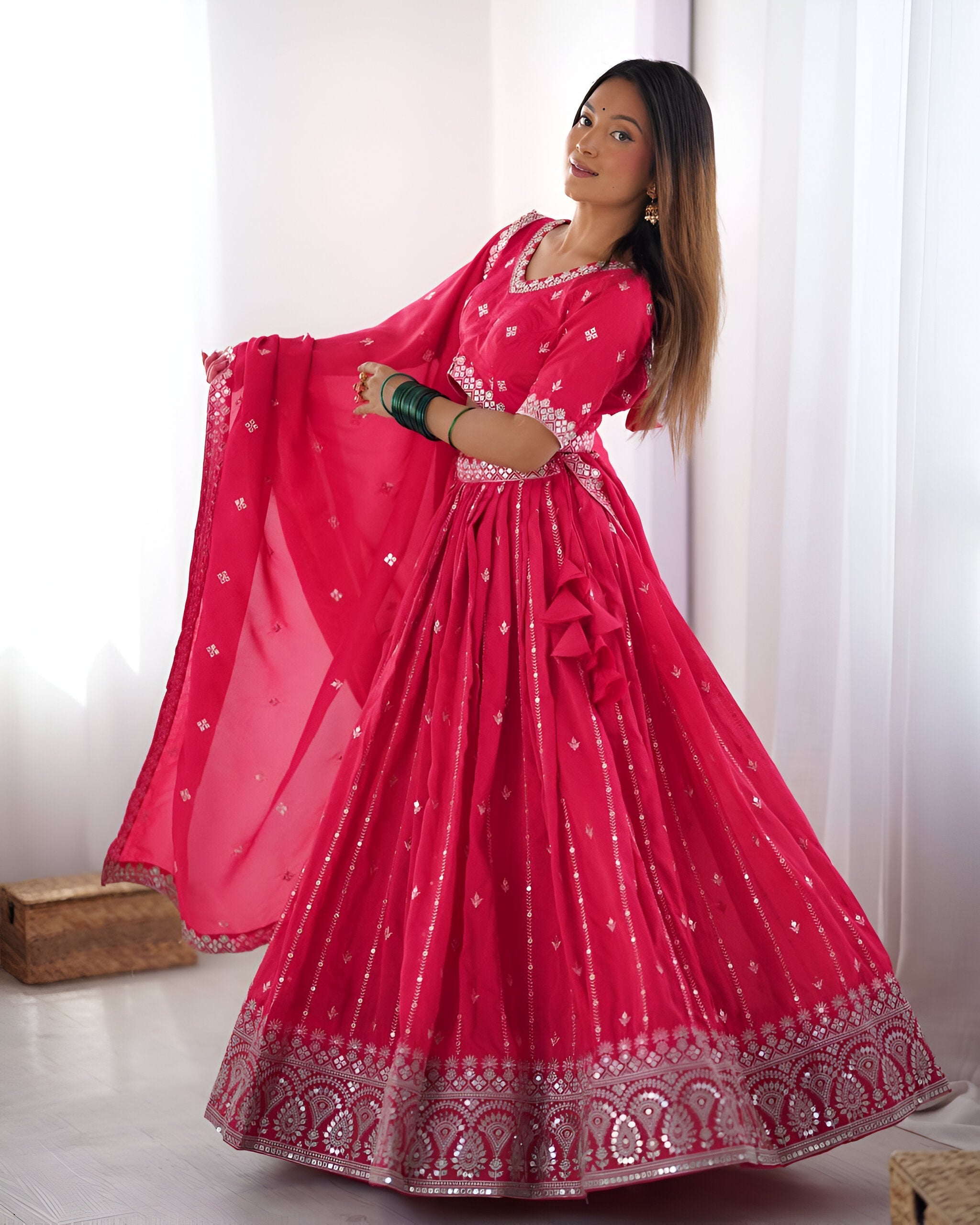 Lehenga Mart Designer Bollywood Style Wedding Wear Lehenga Choli - Pink | Grocsy