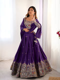 Lehenga Mart Designer Bollywood Style Wedding Wear Lehenga Choli - Purple | Grocsy