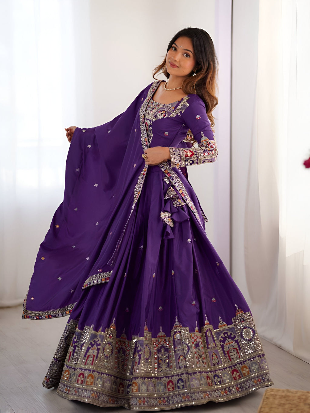 Lehenga Mart Designer Bollywood Style Wedding Wear Lehenga Choli - Purple | Grocsy