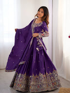 Lehenga Mart Designer Bollywood Style Wedding Wear Lehenga Choli - Purple | Grocsy