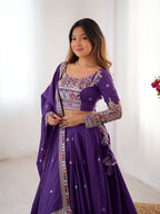 Lehenga Mart Designer Bollywood Style Wedding Wear Lehenga Choli - Purple | Grocsy