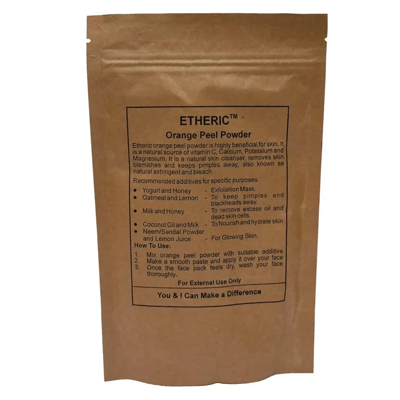 Etheric Orange Peel Powder – Natural Skin Brightening & Acne Care Face Pack | Grocsy