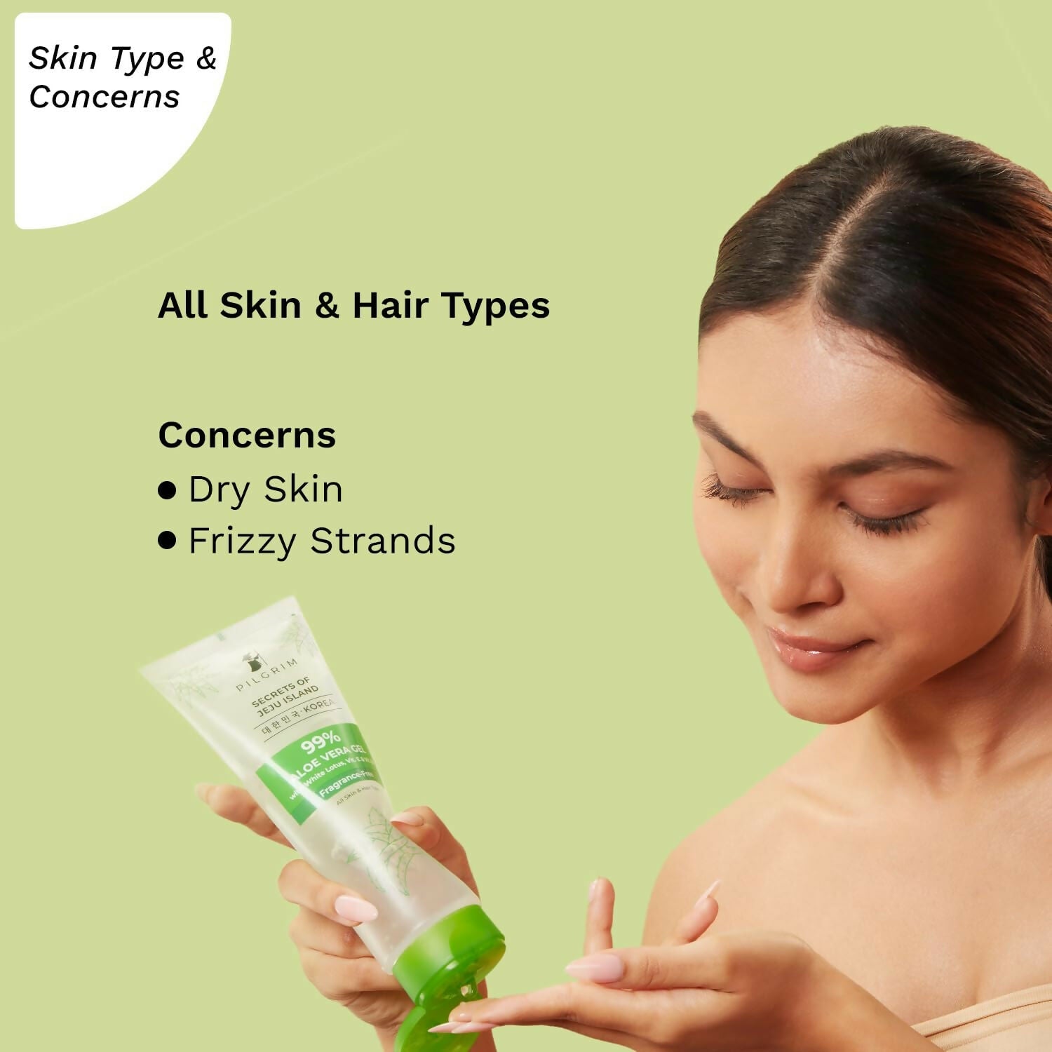 Pilgrim Korean 99% Pure Aloe Vera Gel with Vitamin E & Vitamin B5, Hydrates & Soothes Skin - Korean Skin Care | Grocsy