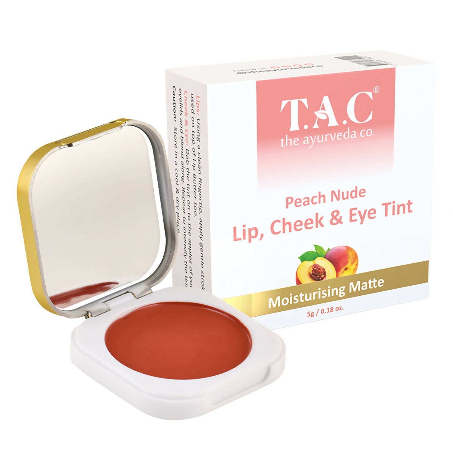 TAC - The Ayurveda Co. Peach Nude Lip, Cheek & Eye Tint | Grocsy