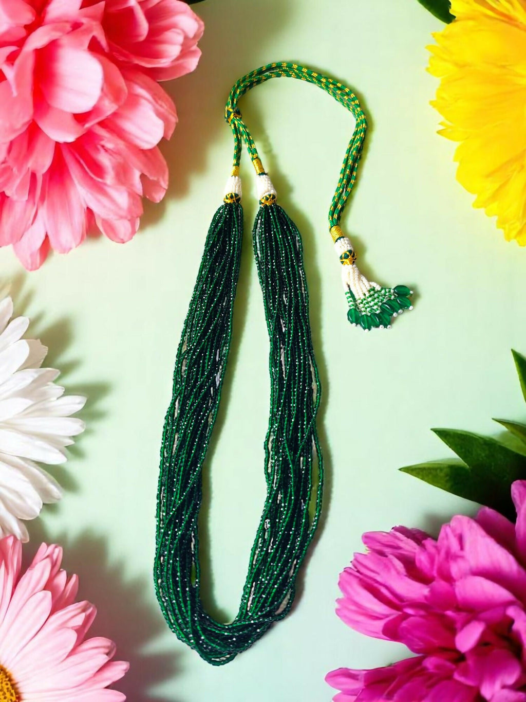 Inhanns Crystal Beads Luxe Edition – Multi-Layered Necklace - Dark Green | Grocsy
