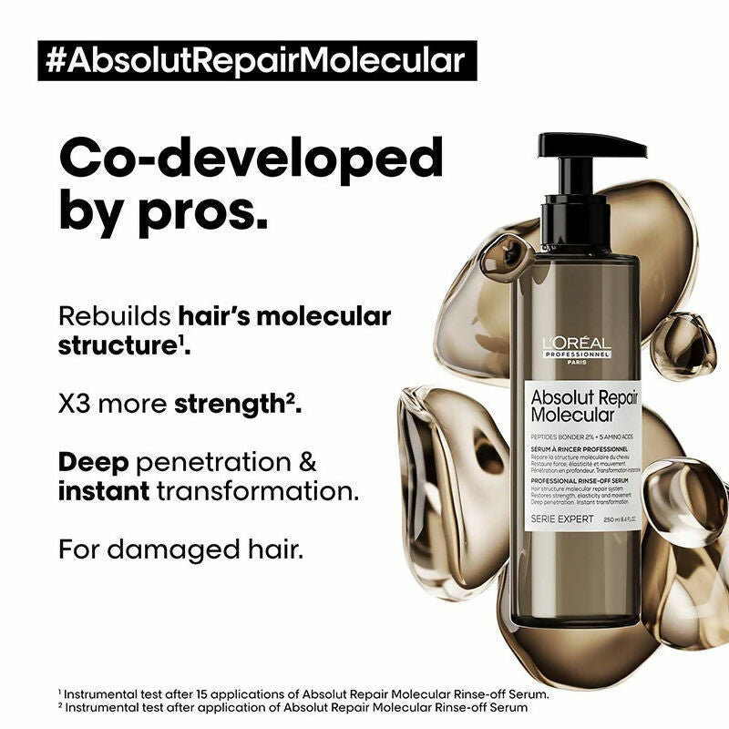L'Oreal Paris Absolut Repair Molecular Deep Repairing Hair Rinse-Off Serum | Grocsy