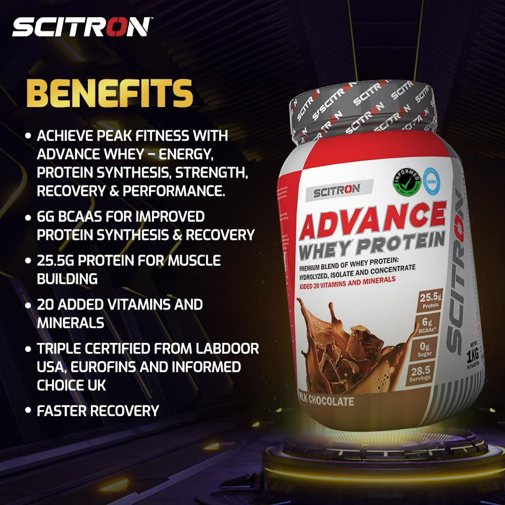 Scitron Advance Whey Protein Milk Chocolate Flavor | Grocsy