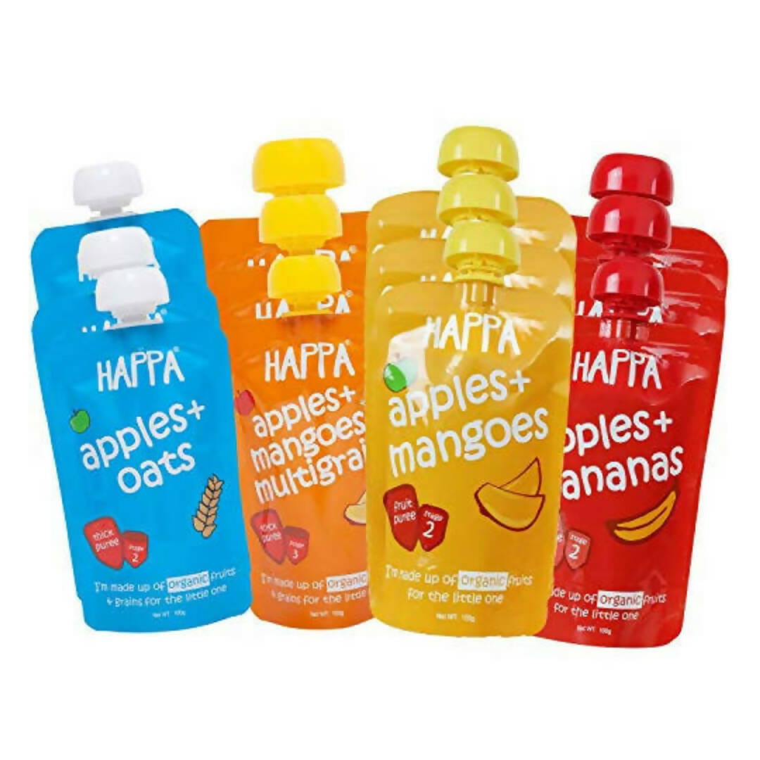 Happa Organic Food, Fruit & Multigrain Puree Combo | Grocsy