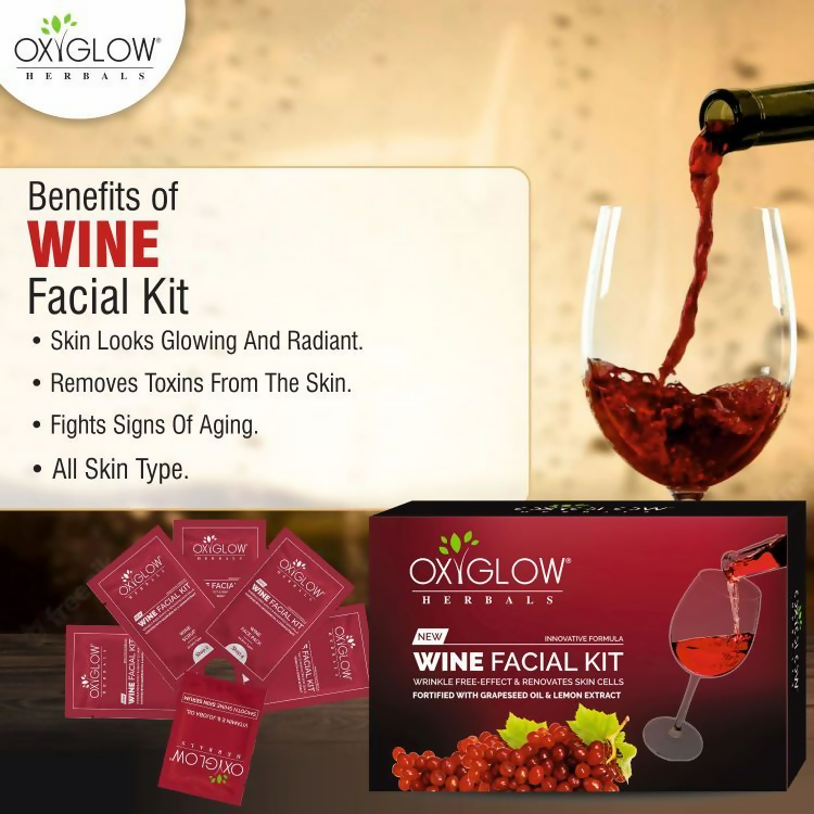 Oxyglow Herbals Wine Facial Kit | Grocsy