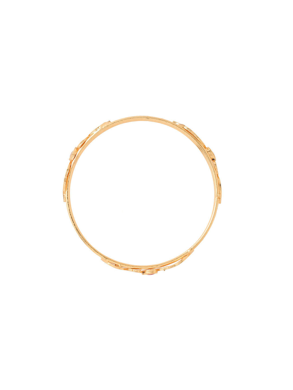 NVR Women Set of 2 Gold-Polished Traditional Daily Use Peacock Design Bangles | Grocsy