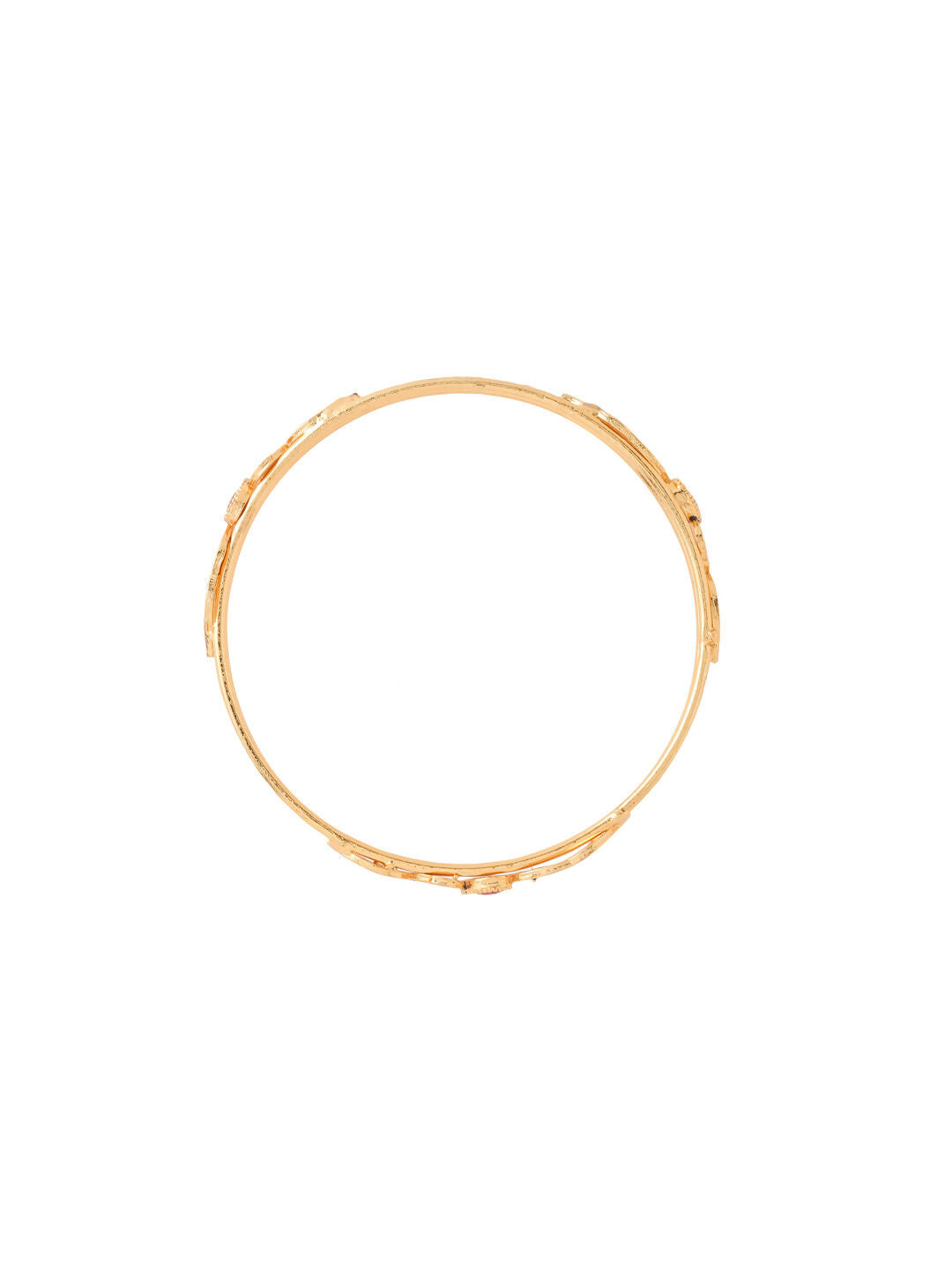 NVR Women Set of 2 Gold-Polished Traditional Daily Use Peacock Design Bangles | Grocsy