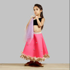 Pink Cow Fashions Black & Pink Ghagra Choli With Dupatta | Grocsy