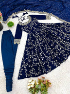 Prazu Fashion Blue Georgette Embroidered Designer Anarkali Gown | Grocsy